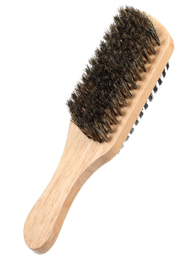 Exircy Double Sided Brush for Men, Double Sided Beard Brush with Rubber Wood Handle Lmitation Bristle Firm and Soft Sides Men Hair Brushes Hair Beand Grooming Tool for Thick Coarse - Image 1